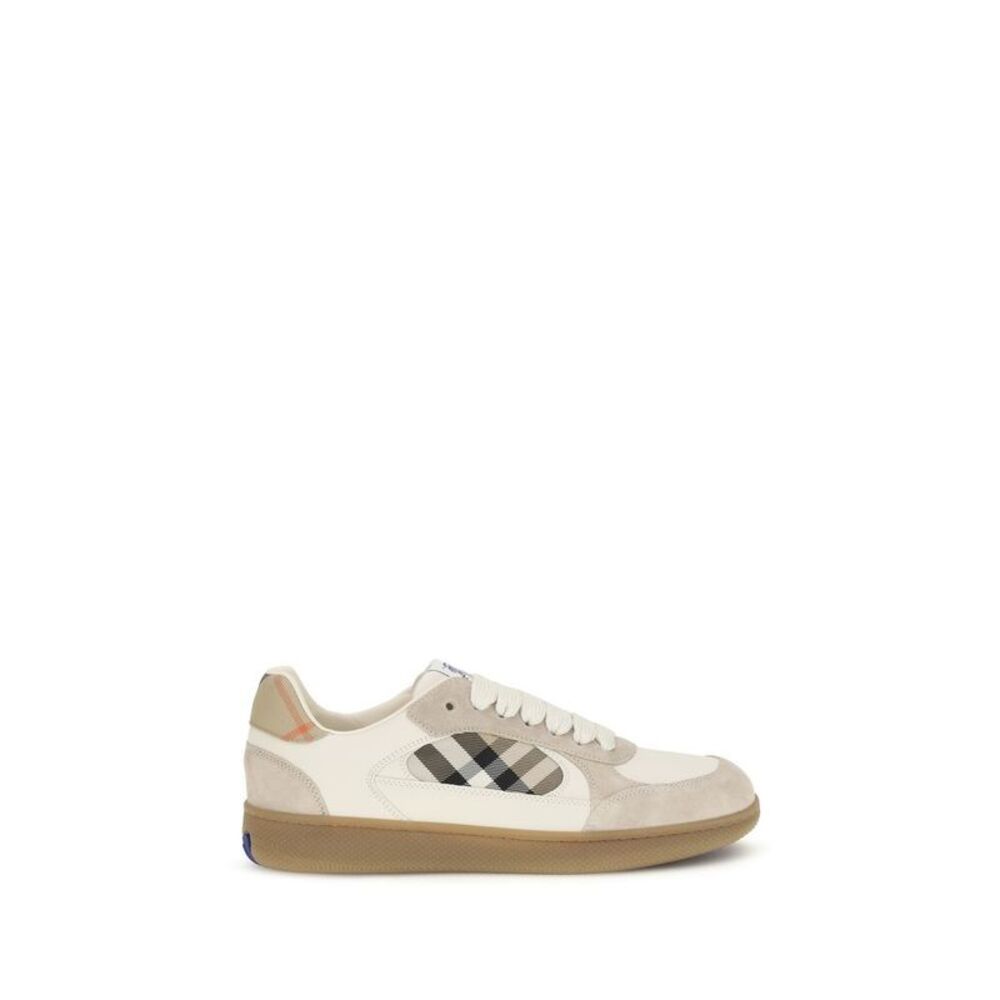 Burberry Beige Calf Leather Bos Taurus Low Top Men's Sneakers